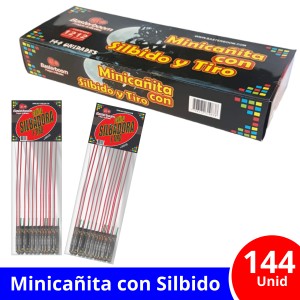 CAÑA MINI CON SILBIDO Y COLA x 144u